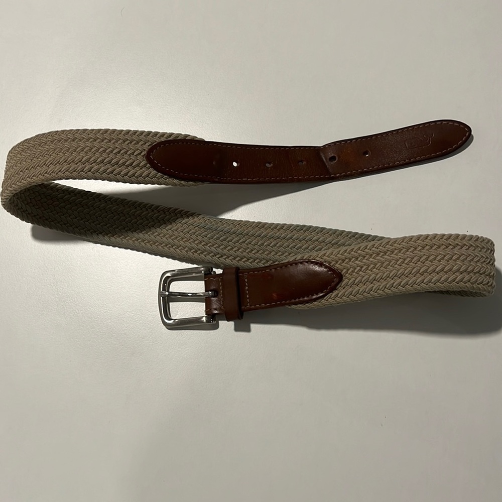 Men’s Vineyard Vines Mixed Material Brown Belt